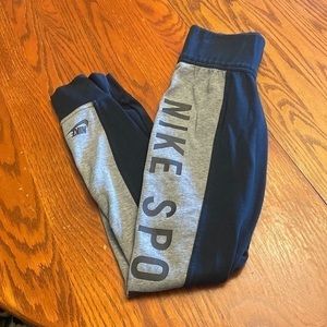 Nike Black Grey Logo Spellout Leggings XS